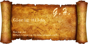 Gierig Hilda névjegykártya